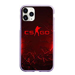 Чехол iPhone 11 Pro матовый CSGO logo dark red, цвет: 3D-светло-сиреневый