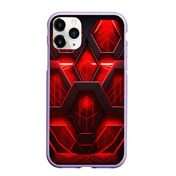 Чехол iPhone 11 Pro матовый Red space abstract, цвет: 3D-светло-сиреневый