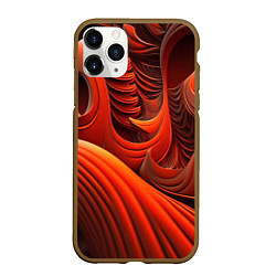 Чехол iPhone 11 Pro матовый Оранжевая абстракция, цвет: 3D-коричневый