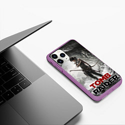 Чехол iPhone 11 Pro матовый Rise of the tomb rider, цвет: 3D-фиолетовый — фото 2