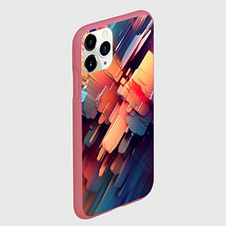 Чехол iPhone 11 Pro матовый Цветная абстракция каменных сланцев, цвет: 3D-малиновый — фото 2
