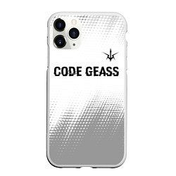 Чехол iPhone 11 Pro матовый Code Geass glitch на светлом фоне: символ сверху, цвет: 3D-белый