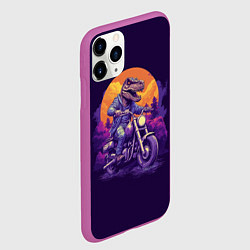 Чехол iPhone 11 Pro матовый Динозавр на мотоцикле, цвет: 3D-фиолетовый — фото 2