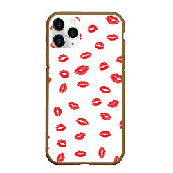 Чехол iPhone 11 Pro матовый Kiss, цвет: 3D-коричневый