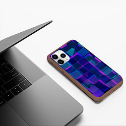 Чехол iPhone 11 Pro матовый Неоновая мозаика из стекла, цвет: 3D-коричневый — фото 2