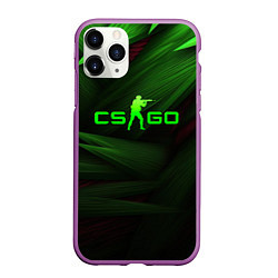 Чехол iPhone 11 Pro матовый CS GO green logo, цвет: 3D-фиолетовый