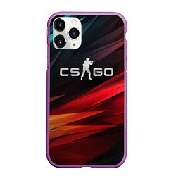 Чехол iPhone 11 Pro матовый CS GO dark abstract logo, цвет: 3D-фиолетовый