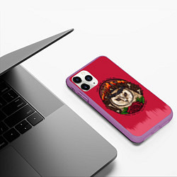 Чехол iPhone 11 Pro матовый Bring Me The Horizon Owl, цвет: 3D-фиолетовый — фото 2