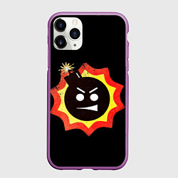 Чехол iPhone 11 Pro матовый Serious Sam logo, цвет: 3D-фиолетовый