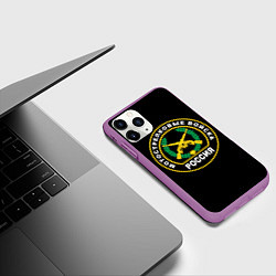 Чехол iPhone 11 Pro матовый Мотострелковые войска России, цвет: 3D-фиолетовый — фото 2