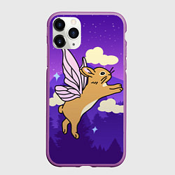 Чехол iPhone 11 Pro матовый Лунный кролик с крыльями, цвет: 3D-фиолетовый