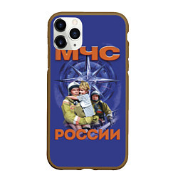 Чехол iPhone 11 Pro матовый МЧС России - спасатели, цвет: 3D-коричневый