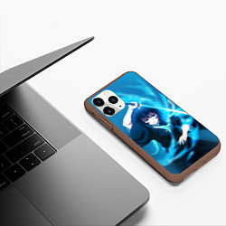 Чехол iPhone 11 Pro матовый Клинок рассекающий демонов: Токито, цвет: 3D-коричневый — фото 2
