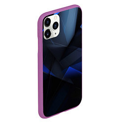 Чехол iPhone 11 Pro матовый Черная и голубая текстура, цвет: 3D-фиолетовый — фото 2