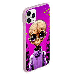 Чехол iPhone 11 Pro матовый Alien - comics art style, цвет: 3D-розовый — фото 2