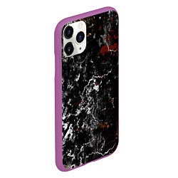 Чехол iPhone 11 Pro матовый Граффити абстрактный рисунок, цвет: 3D-фиолетовый — фото 2