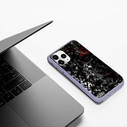 Чехол iPhone 11 Pro матовый Граффити абстрактный рисунок, цвет: 3D-светло-сиреневый — фото 2