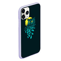 Чехол iPhone 11 Pro матовый Бирюзовая сова, цвет: 3D-светло-сиреневый — фото 2