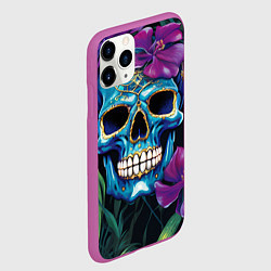 Чехол iPhone 11 Pro матовый Череп в джунглях, цвет: 3D-фиолетовый — фото 2