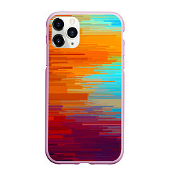 Чехол iPhone 11 Pro матовый Цветной глитч, цвет: 3D-розовый