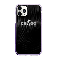 Чехол iPhone 11 Pro матовый CS GO silver logo, цвет: 3D-светло-сиреневый