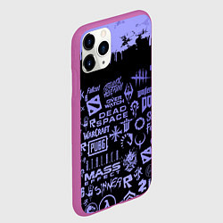 Чехол iPhone 11 Pro матовый Games pattern, цвет: 3D-фиолетовый — фото 2