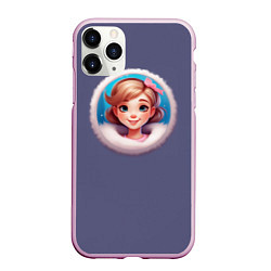 Чехол iPhone 11 Pro матовый Маленькая нарисованная девочка