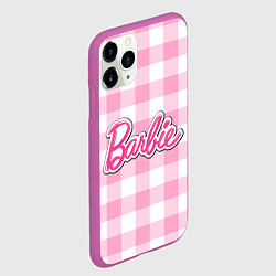 Чехол iPhone 11 Pro матовый Барби лого розовая клетка, цвет: 3D-фиолетовый — фото 2