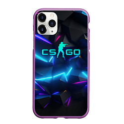 Чехол iPhone 11 Pro матовый CS GO neon style, цвет: 3D-фиолетовый