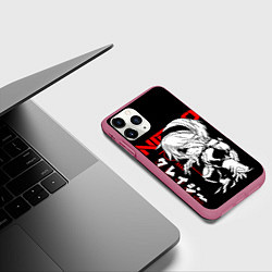 Чехол iPhone 11 Pro матовый Nier automata - черный и красный, цвет: 3D-малиновый — фото 2