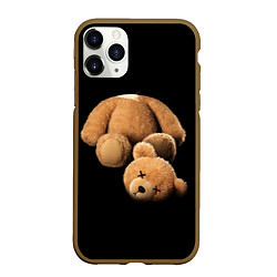 Чехол iPhone 11 Pro матовый Плюшевый медведь с оторванной головой, цвет: 3D-коричневый