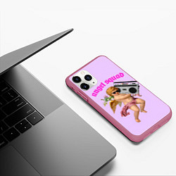 Чехол iPhone 11 Pro матовый Angel Squad, цвет: 3D-малиновый — фото 2