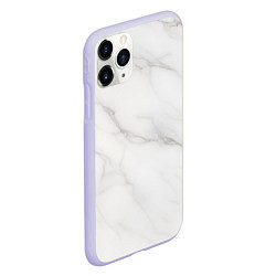 Чехол iPhone 11 Pro матовый Текстура светлого мрамора, цвет: 3D-светло-сиреневый — фото 2