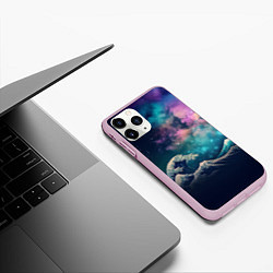 Чехол iPhone 11 Pro матовый Космическая Большая волна в Канагаве, цвет: 3D-розовый — фото 2