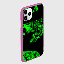 Чехол iPhone 11 Pro матовый Зеленый светящийся дым, цвет: 3D-фиолетовый — фото 2