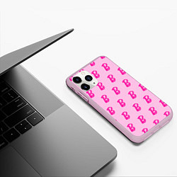 Чехол iPhone 11 Pro матовый Буква В и скорпион на спине, цвет: 3D-розовый — фото 2