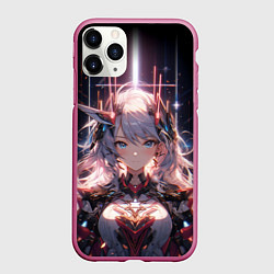 Чехол iPhone 11 Pro матовый Киана Каслана - Honkai impact, цвет: 3D-малиновый