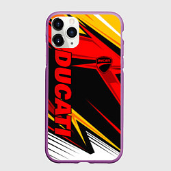 Чехол iPhone 11 Pro матовый Ducati - red uniform, цвет: 3D-фиолетовый