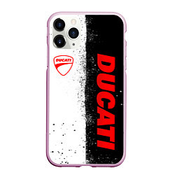 Чехол iPhone 11 Pro матовый Ducati - двоичный, цвет: 3D-розовый