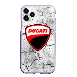Чехол iPhone 11 Pro матовый Ducati - потресканная земля, цвет: 3D-светло-сиреневый