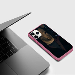 Чехол iPhone 11 Pro матовый Пила 10 маска свиньи, цвет: 3D-малиновый — фото 2