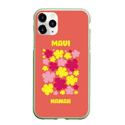 Чехол iPhone 11 Pro матовый Мауи - Гавайи, цвет: 3D-салатовый