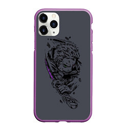 Чехол iPhone 11 Pro матовый One Piece - Roronoa Zoro, цвет: 3D-фиолетовый