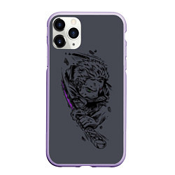 Чехол iPhone 11 Pro матовый One Piece - Roronoa Zoro, цвет: 3D-светло-сиреневый