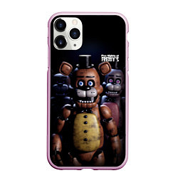 Чехол iPhone 11 Pro матовый Five Nights at Freddys персонажи, цвет: 3D-розовый