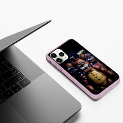 Чехол iPhone 11 Pro матовый Five Nights at Freddys персонажи, цвет: 3D-розовый — фото 2