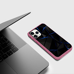 Чехол iPhone 11 Pro матовый Black blue style, цвет: 3D-малиновый — фото 2