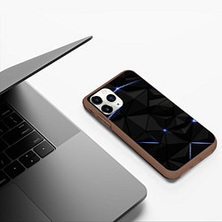 Чехол iPhone 11 Pro матовый Свет через черные плиты, цвет: 3D-коричневый — фото 2