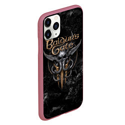 Чехол iPhone 11 Pro матовый Baldurs Gate 3 dark logo, цвет: 3D-малиновый — фото 2