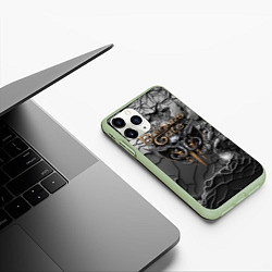 Чехол iPhone 11 Pro матовый Baldurs Gate 3 logo dark, цвет: 3D-салатовый — фото 2